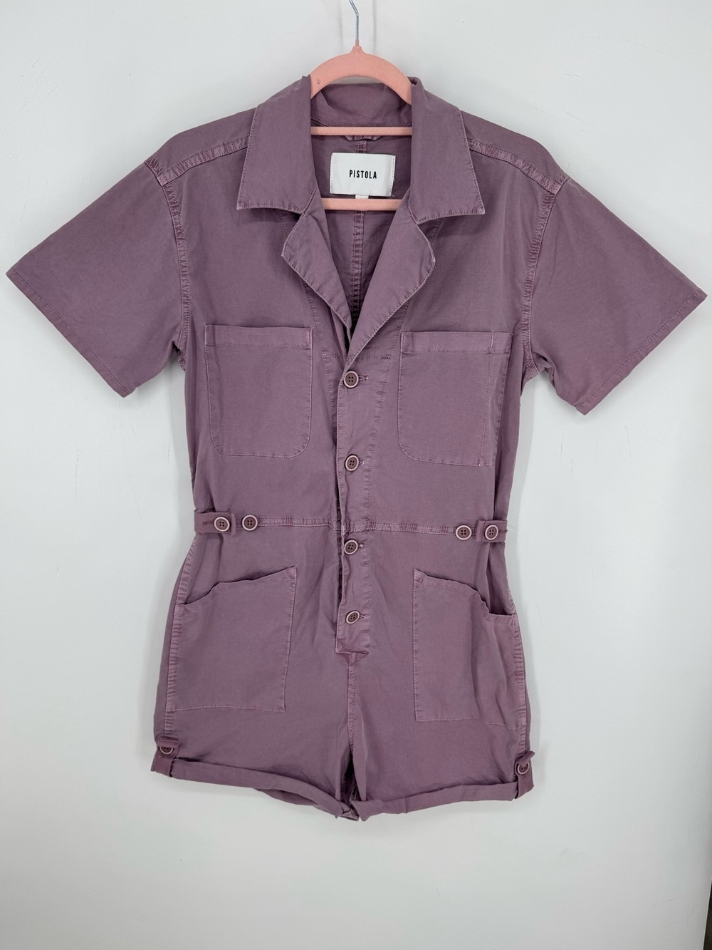 Pistola Utility Romper Safari Boiler Suit Casual Chic Minimalist NWOT Size Small